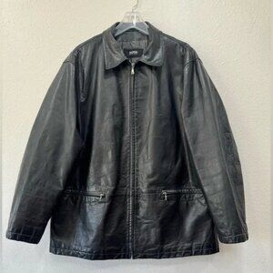 Hugo Boss Men's Black Leather Jacket